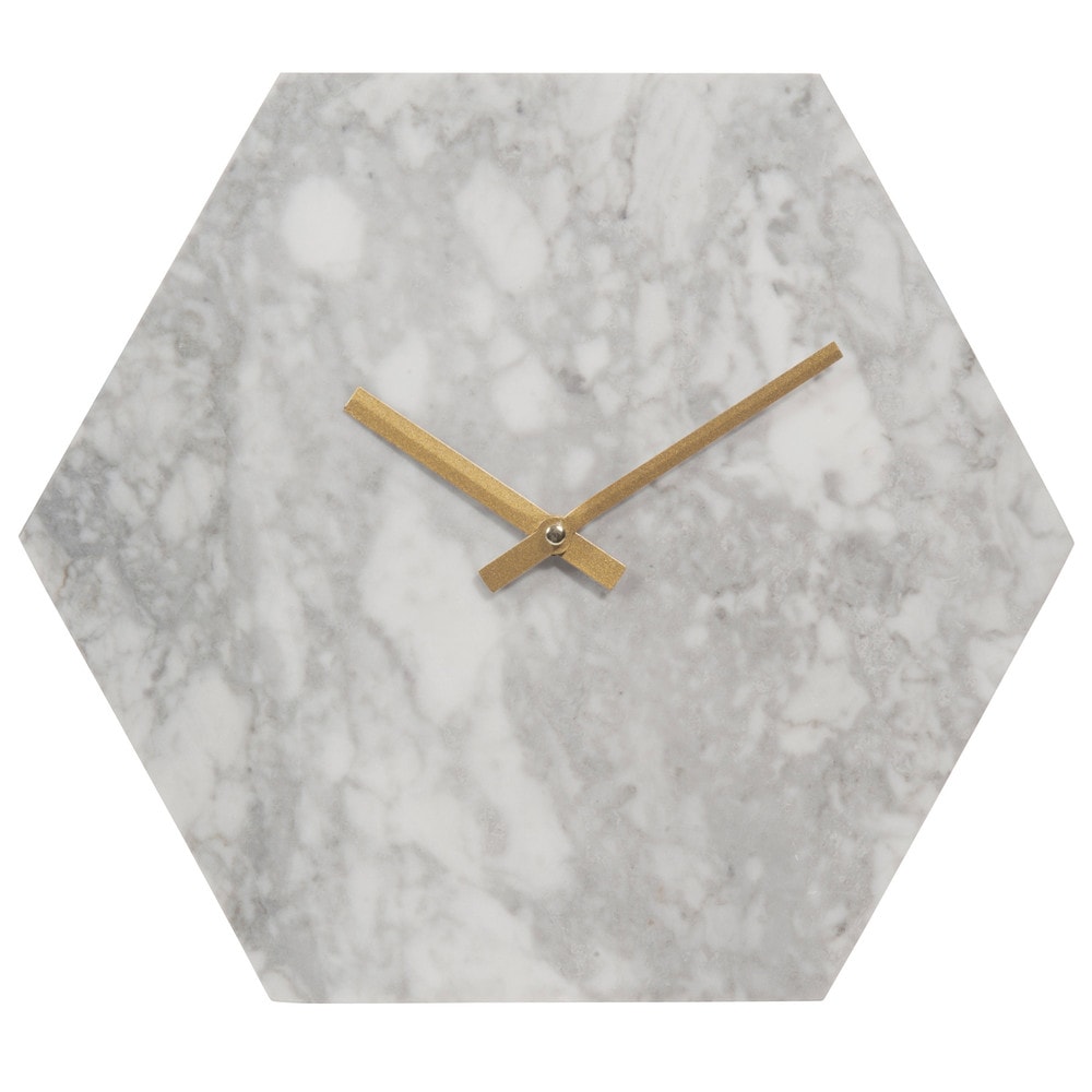 Marble hexagonal clock L 32 cm Maisons du Monde