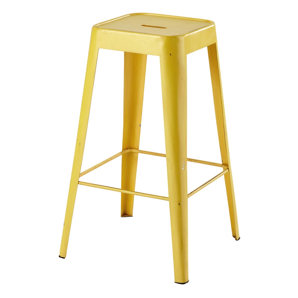 Metal bar stool in yellow Tom Maisons du Monde