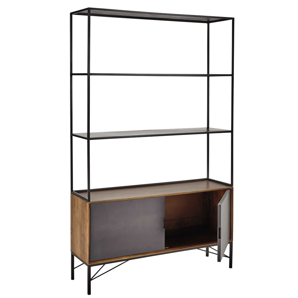 Metal bookcase in black W 120cm Arty Maisons du Monde