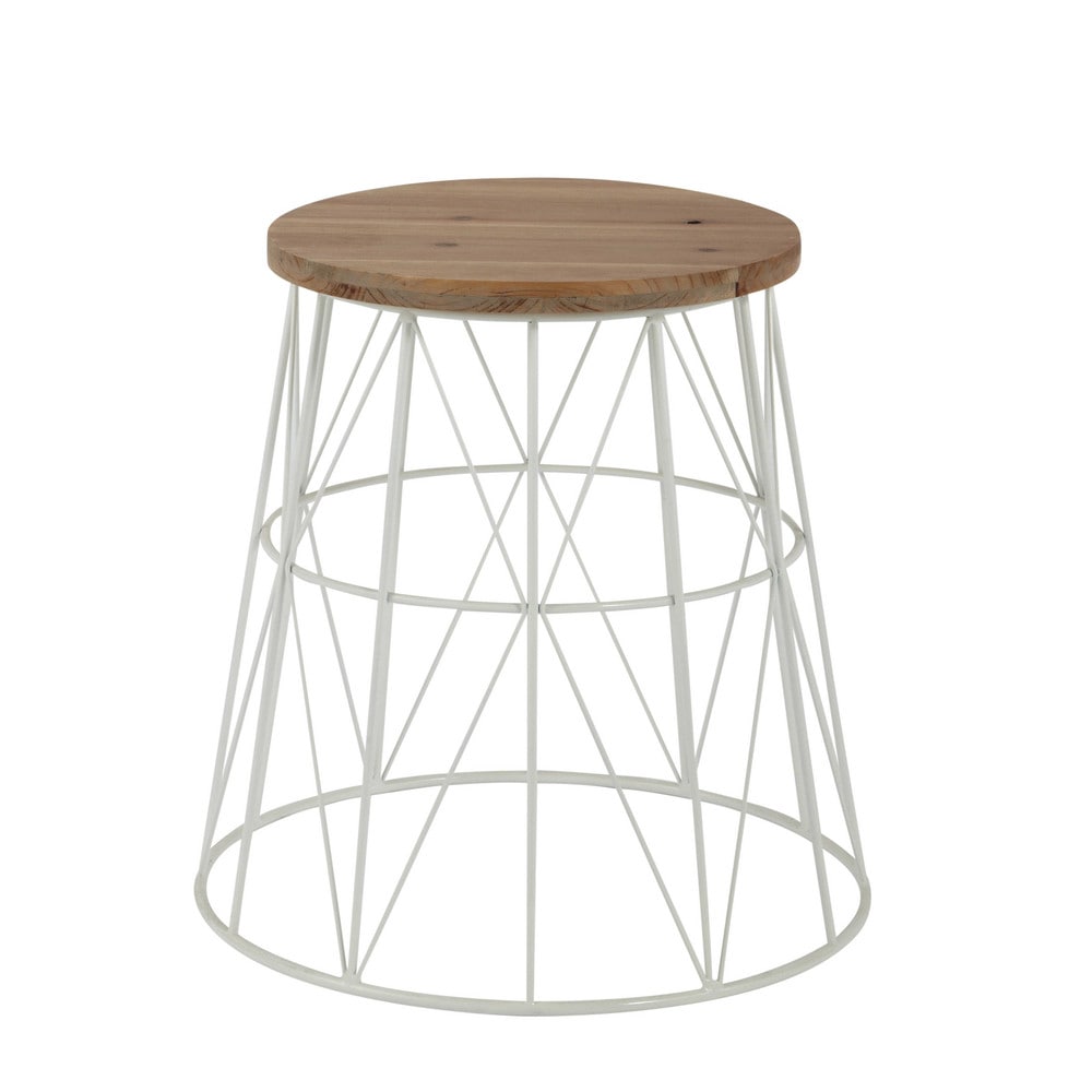 45 cm side table metal side table in white w 45cm summer maisons du monde 45 cm side table metal side table in white w 45cm summer maisons du monde