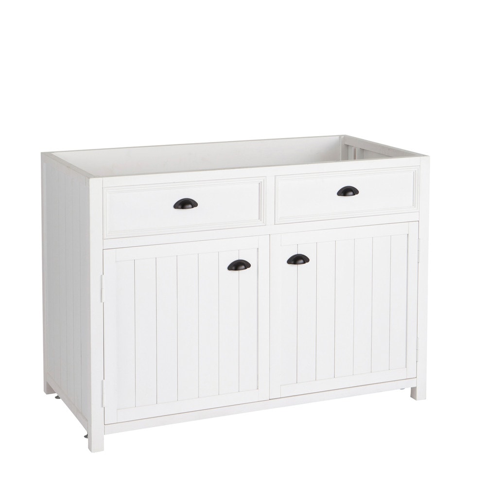 Meuble bas de cuisine en bois blanc L 120 cm Newport Maisons du Monde