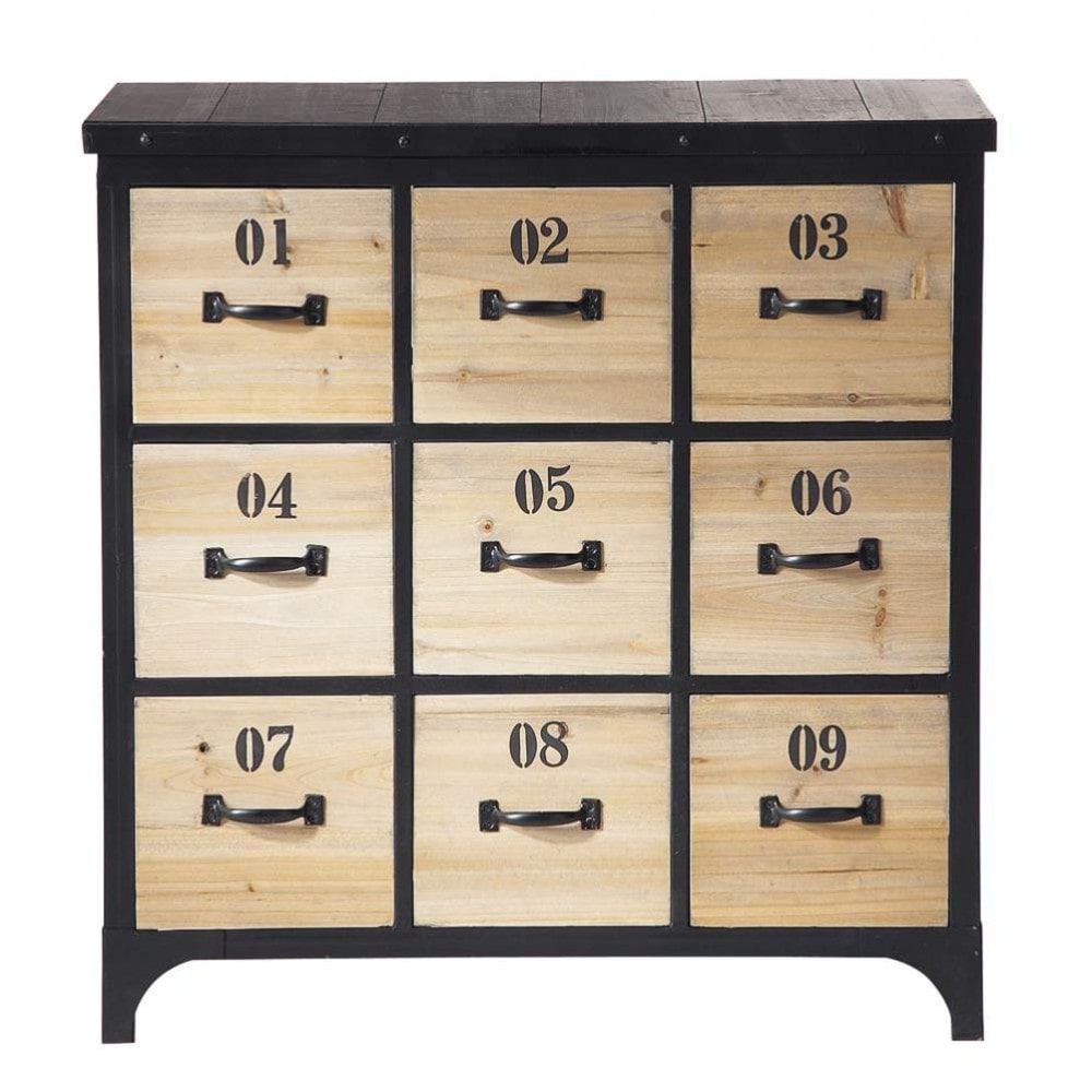 Meuble cd/dvd en métal noir H 78 cm Docks Maisons du Monde