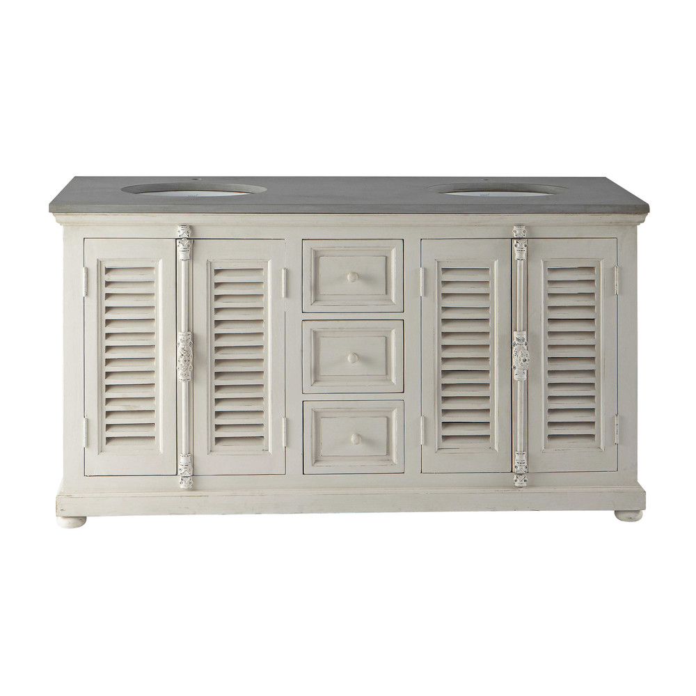 Meuble double vasque en bois et pierre L 160 cm Castille Maisons du Monde -> Meuble Double Vasque Le Bon Coin Meuble double vasque en bois et pierre L 160 cm Castille Maisons du Monde -> Meuble Double Vasque Le Bon Coin