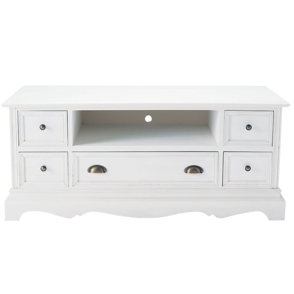 meuble tv en bois de paulownia blanc l 117 cm josephine 1000 1 4 50140175_7