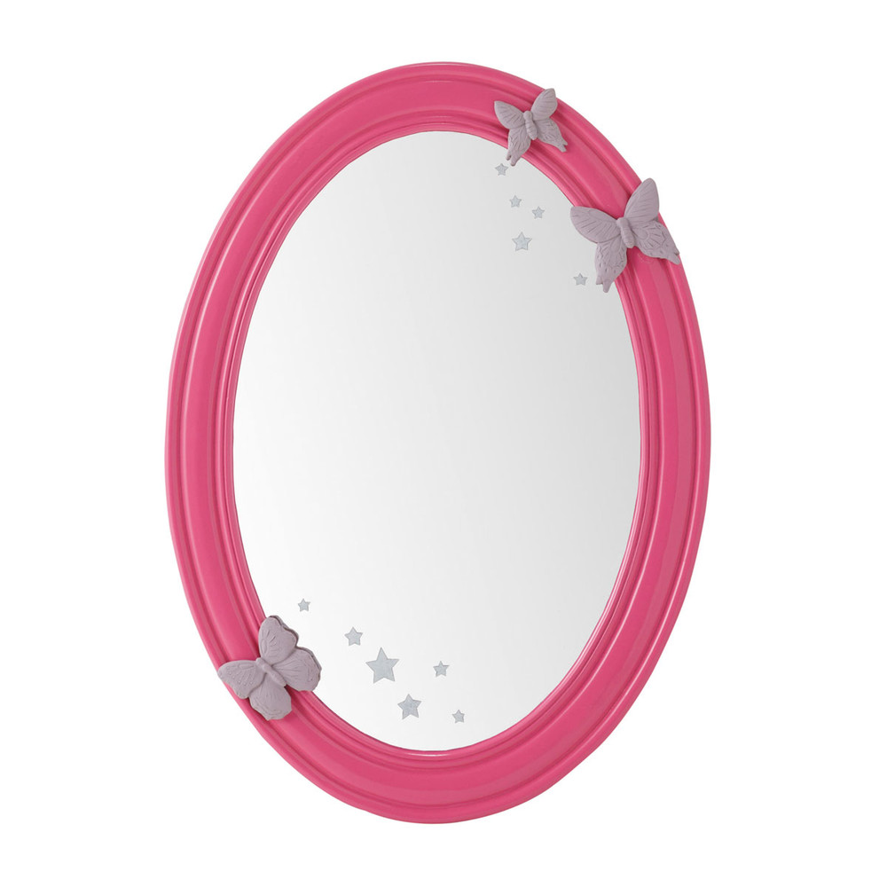 Miroir ovale en bois rose H 55 cm POETIK | Maisons du Monde