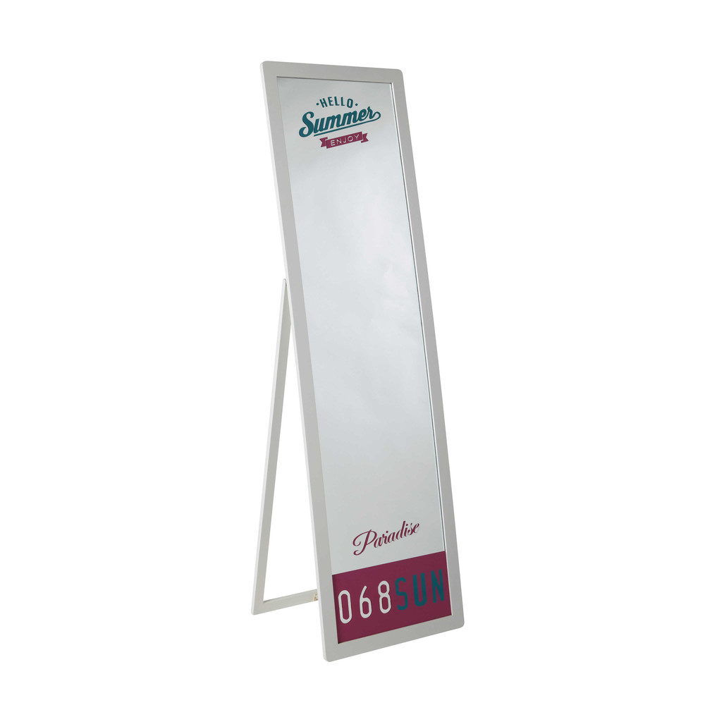 Miroir Bois Blanc : d?coration ? Ados ? Miroir psych? en bois blanc H 160 cm BEVERLY Miroir Bois Blanc : d?coration ? Ados ? Miroir psych? en bois blanc H 160 cm BEVERLY