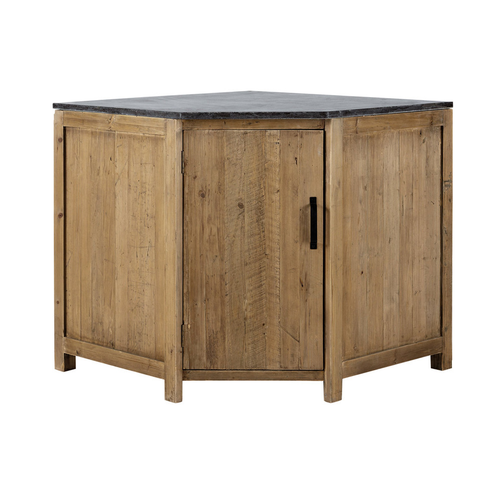 Mobile basso ad angolo da cucina in legno riciclato l 97 cm pagnol ...