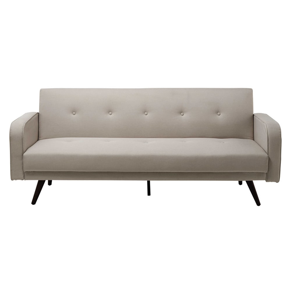 Mottled beige 3seater clic clac sofa bed Broadway Maisons du Monde