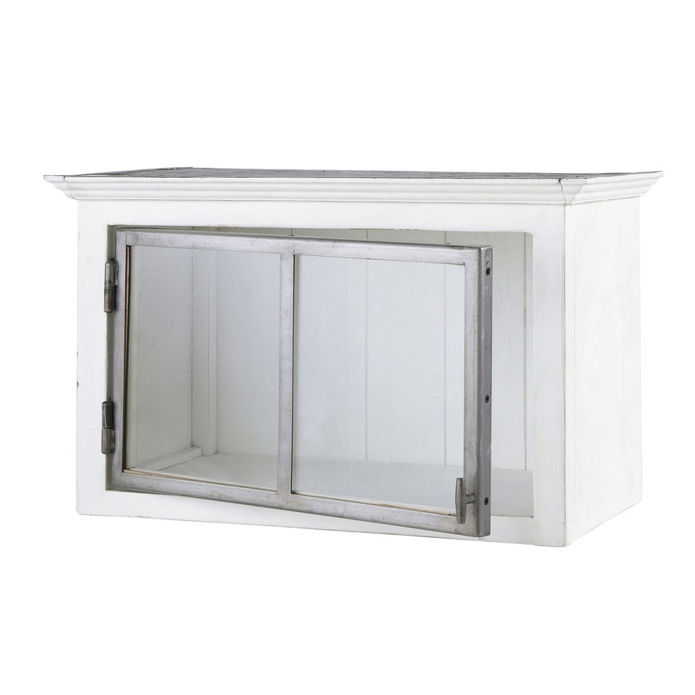 Mueble alto de cocina blanco de madera reciclada apertura derecha An Mueble alto de cocina blanco de madera reciclada apertura derecha An