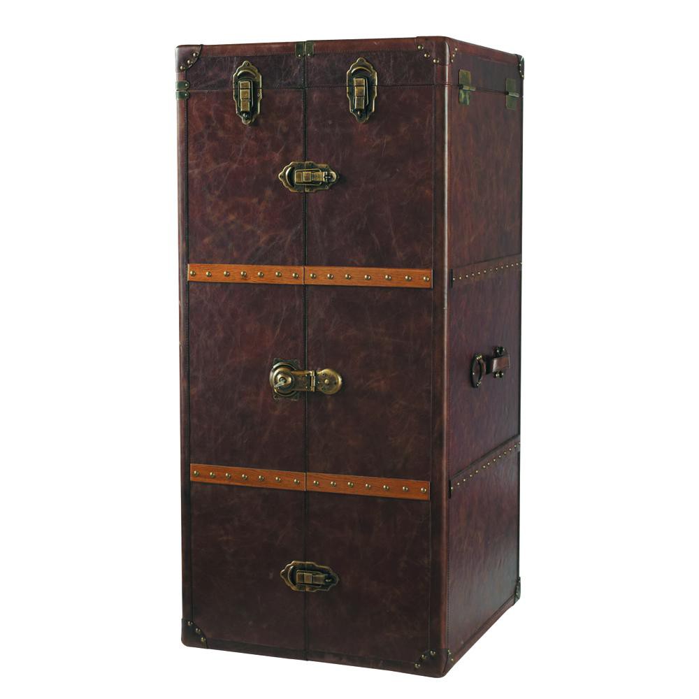 Mueble bar con cajones de cuero Jules Verne | Maisons du Monde