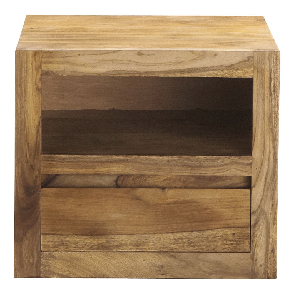 Nachttisch aus massivem Sheeshamholz mit Schublade Stockholm | Maisons