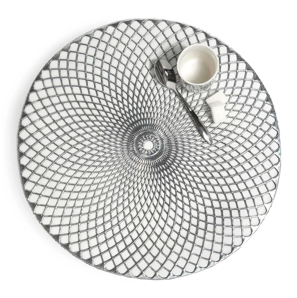 NOHO round placemat in silver D 38cm Maisons du Monde