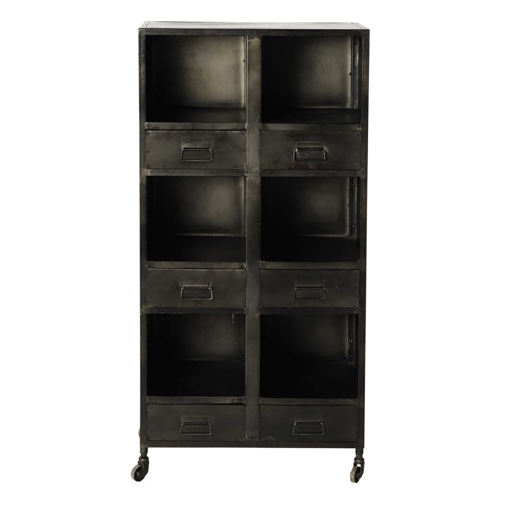 Open kast met vakken op wieltjes, industri u00eble stijl, metaal, breedte 60 cm Clayton Maisons du Open kast met vakken op wieltjes, industri u00eble stijl, metaal, breedte 60 cm Clayton Maisons du
