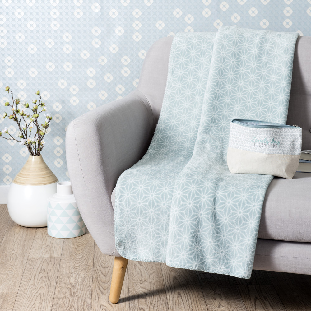 Plaid à motifs bleus 130 x 170 cm IVY Maisons du Monde