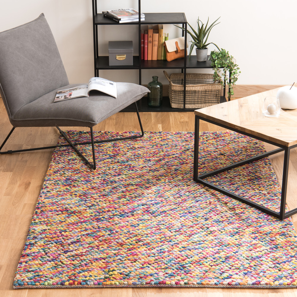 RAINBOW woollen rug, multicoloured 140 x 200cm Maisons du Monde