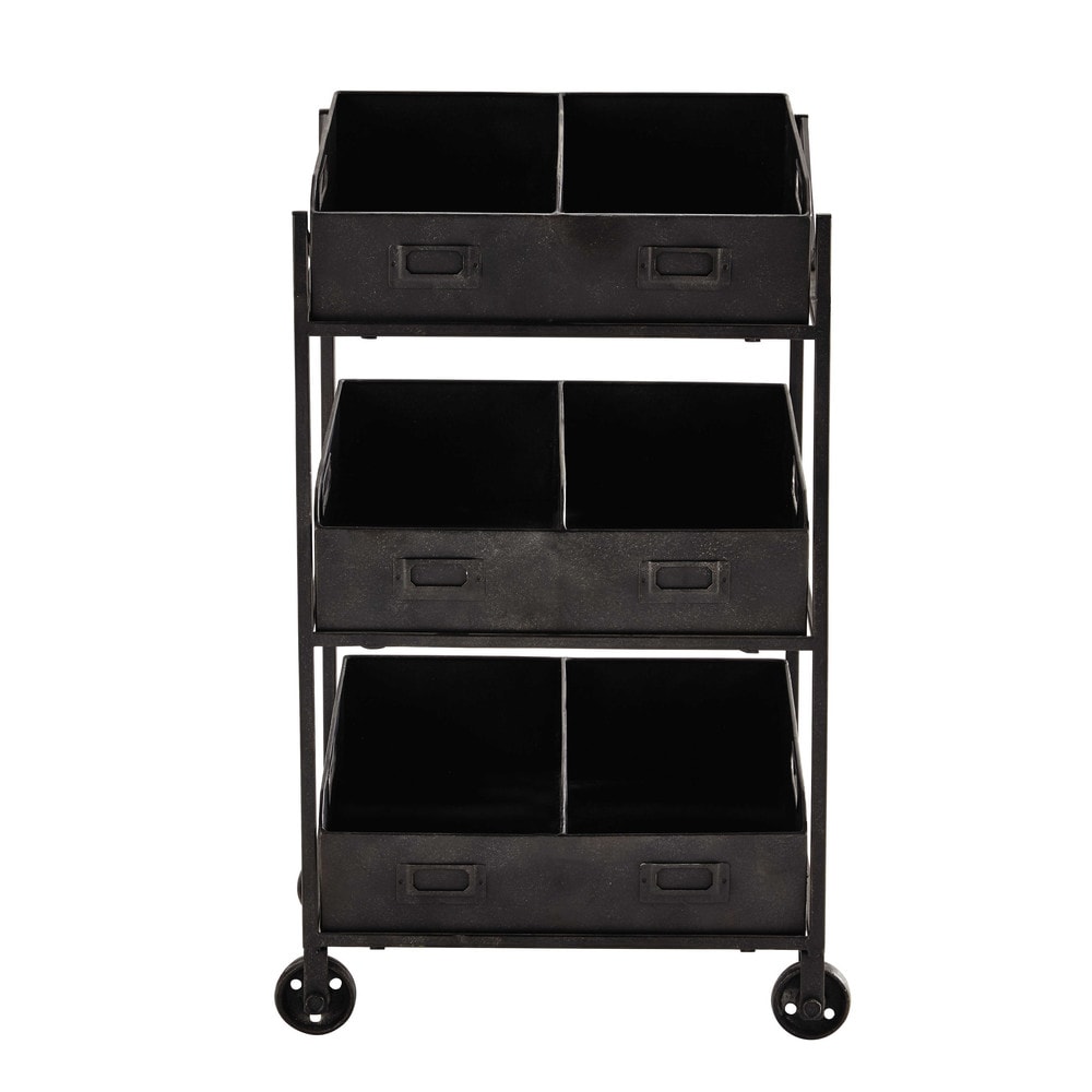 Rollregal RUDY aus Metall, H 71 cm, schwarz | Maisons du Monde