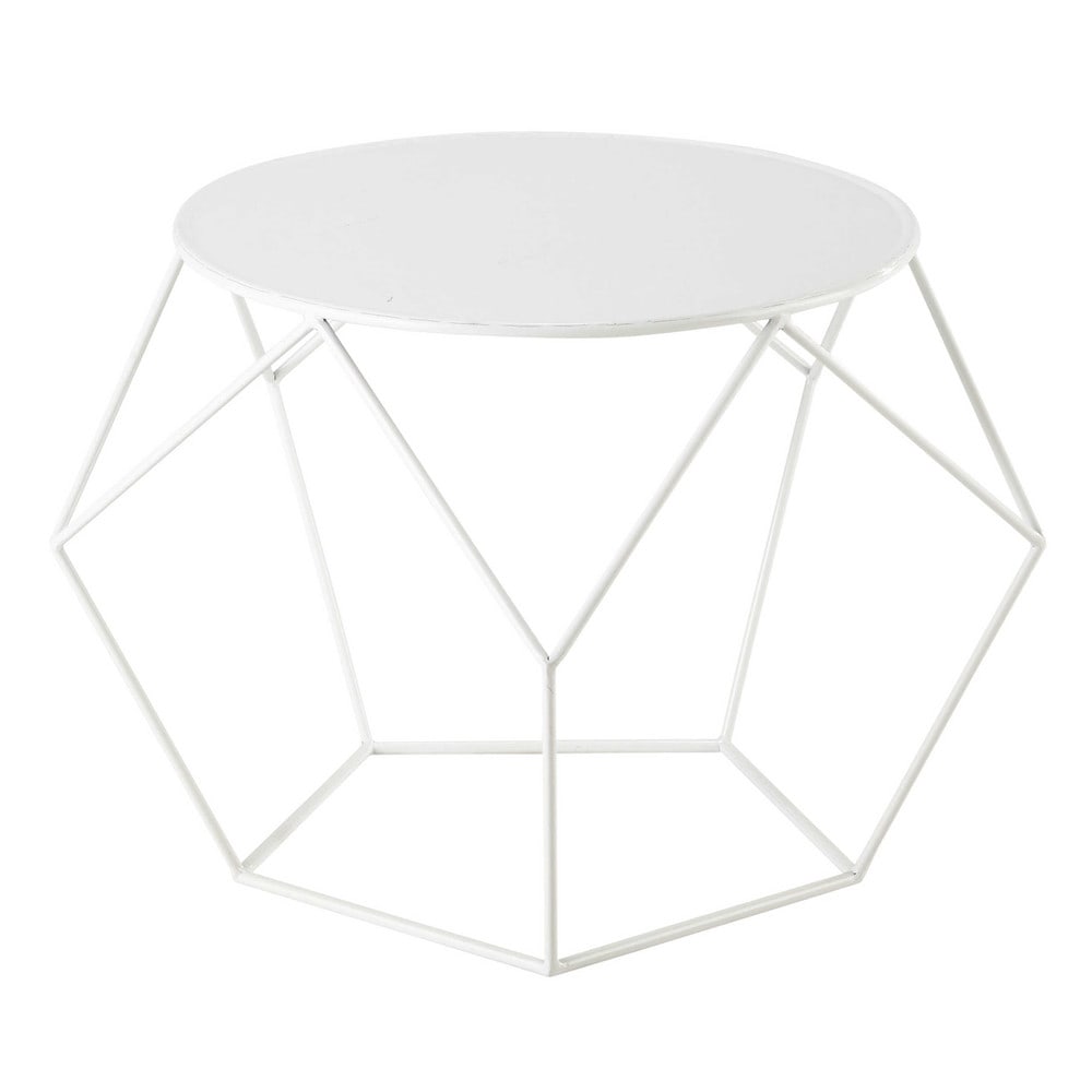 Runder Couchtisch aus Metall, D 64 cm, weiß Prism # Couchtisch Weiß Rund Metall Runder Couchtisch aus Metall, D 64 cm, weiß Prism # Couchtisch Weiß Rund Metall