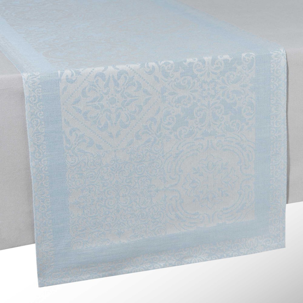 Runner Da Tavola In Cotone 100% Lemos-Home 45x150 Cm - Blu, Alta Qualità - Foto 6