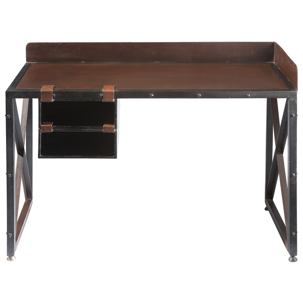 Rust look metal desk W 120cm Achille | Maisons du Monde