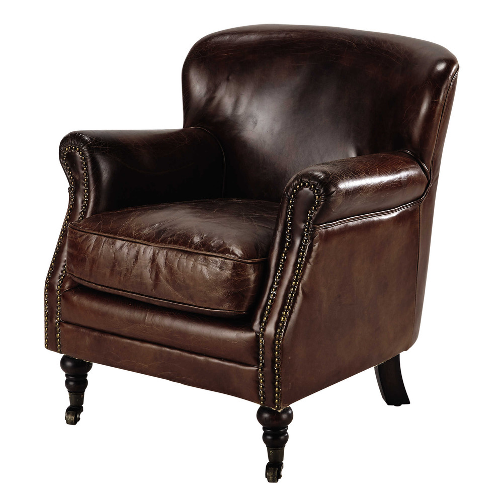 sillones con ruedas sill 243 n con ruedas de cuero marr 243 n orson maisons du monde sillones con ruedas sill 243 n con ruedas de cuero marr 243 n orson maisons du monde