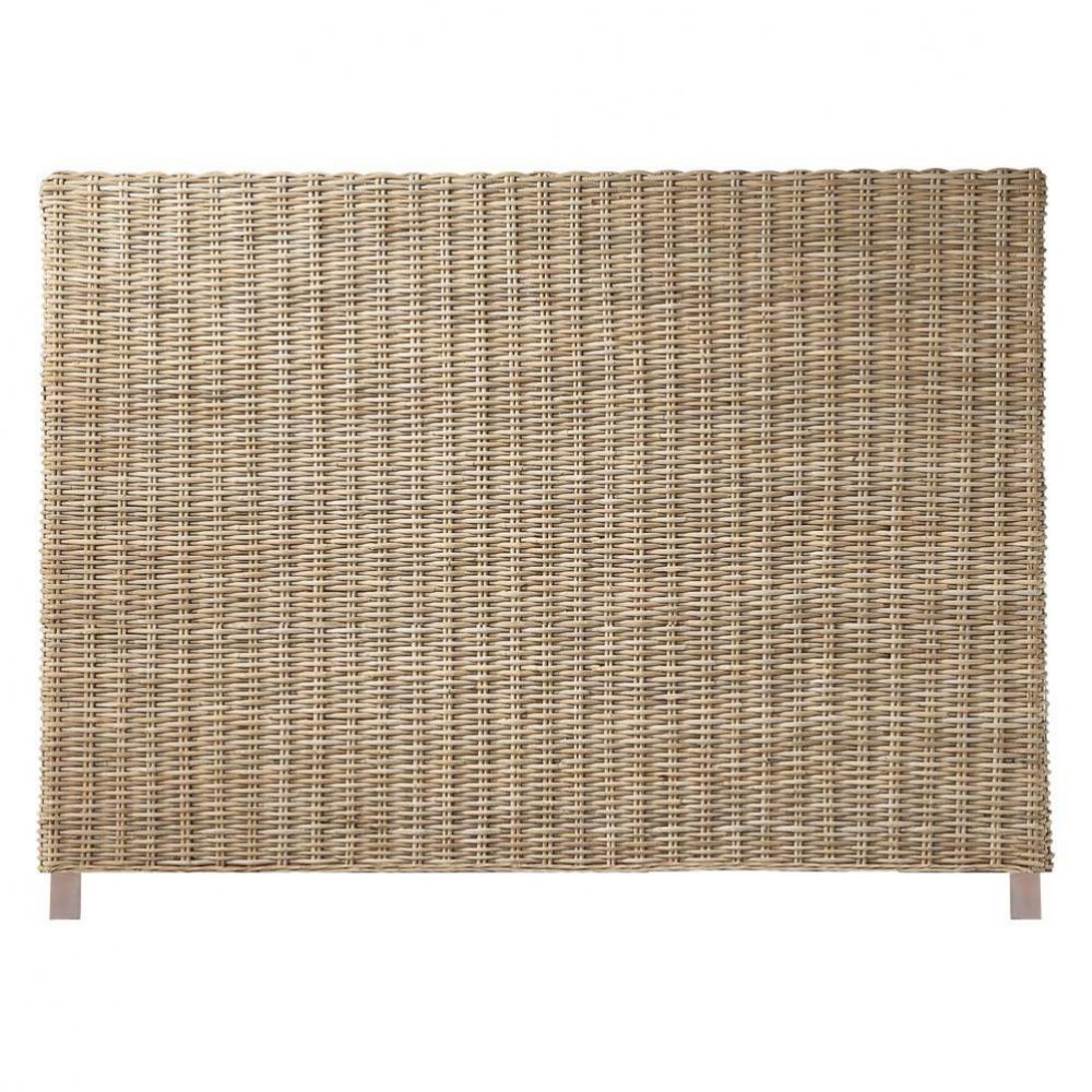 Solid mahogany and Kubu rattan headboard W 140cm Key West Solid mahogany and Kubu rattan headboard W 140cm Key West