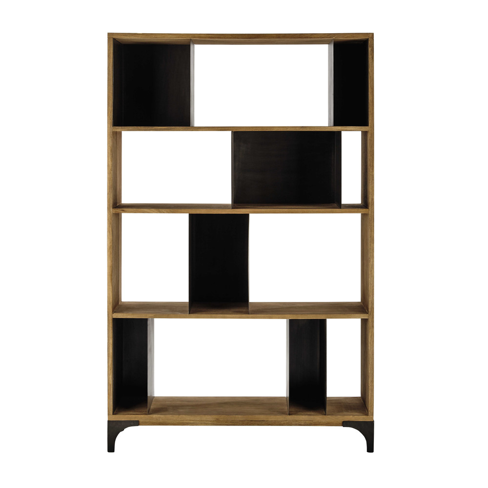 Solid mango wood and metal shelf unit W 125cm Metropolis Maisons du Monde