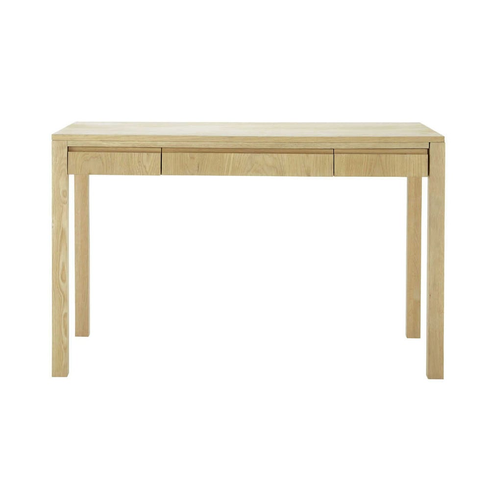 Solid oak designer desk W 125cm Danube Maisons du Monde