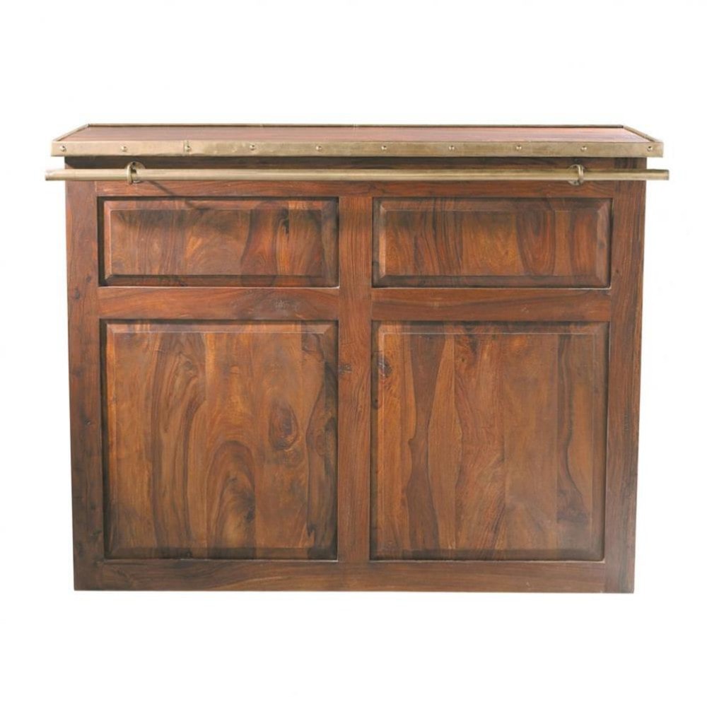 Solid sheesham wood bar unit W 132cm Lubéron Maisons du Monde