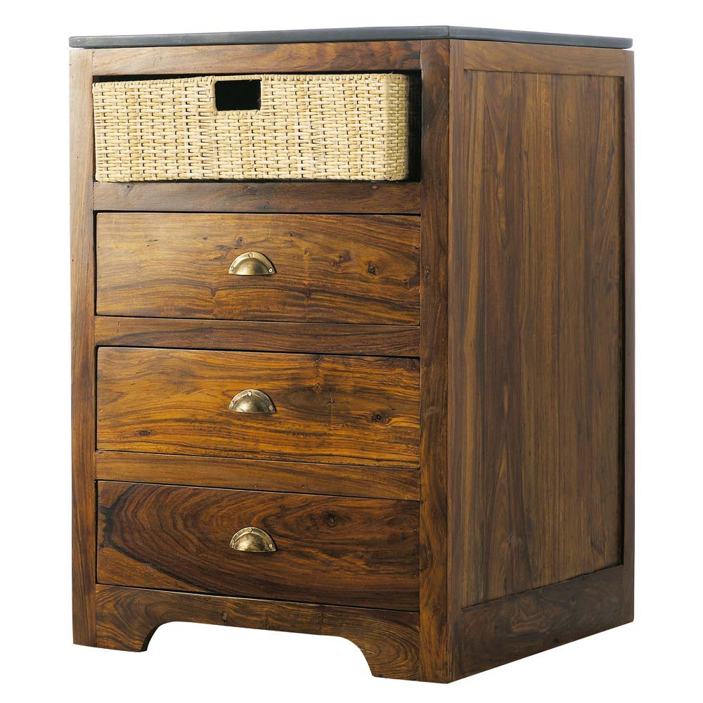 Solid sheesham wood kitchen base unit W 60cm Lubéron | Maisons du Monde