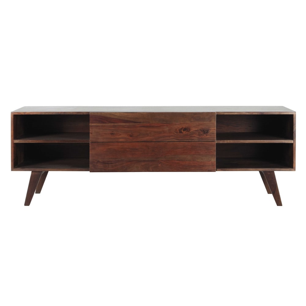 Solid sheesham wood vintage TV unit W 160cm Soho Maisons du Monde