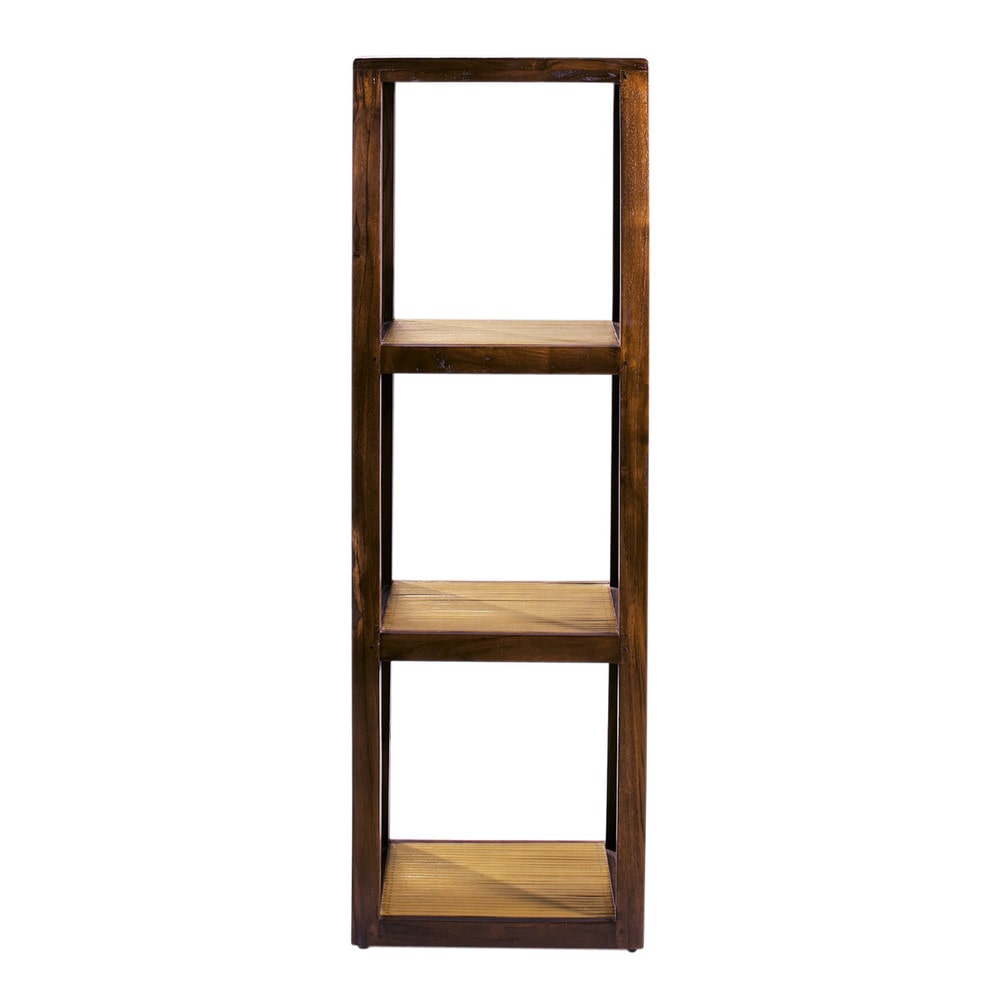 Solid teak and bamboo shelf tower unit H 120cm Bamboo Maisons du Monde