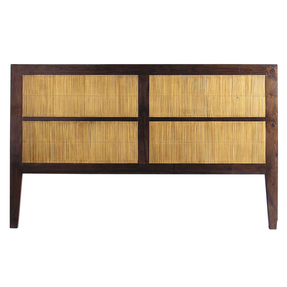 Solid teak and stained bamboo headboard W 160cm Bamboo Maisons du Monde