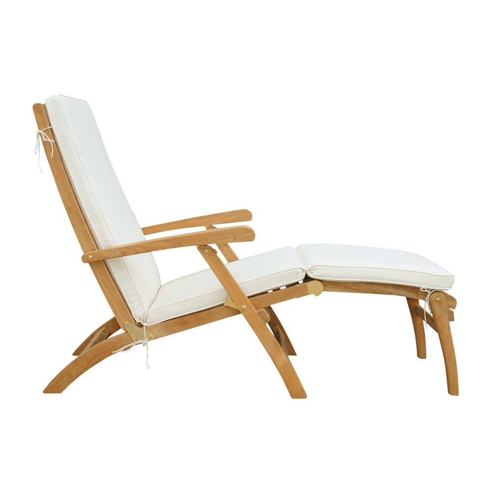 Solid teak steamer chair L 170cm Oléron Maisons du Monde