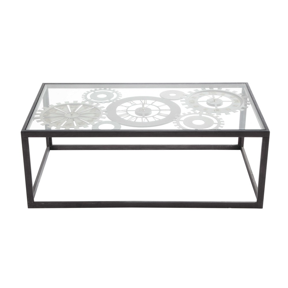 Table basse avec 3 horloges en verre trempé et métal L 110 cm Clocks Maison -> Table Basse Avec Rehausse Et Table basse avec 3 horloges en verre trempé et métal L 110 cm Clocks Maison -> Table Basse Avec Rehausse Et