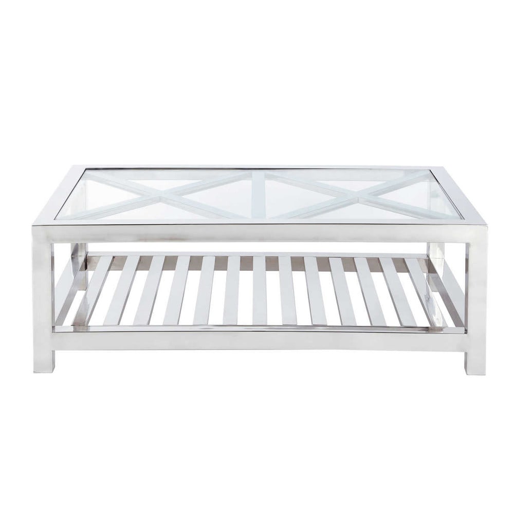 Table Basse Verre Et Acier Chrom? L 120 Cm Riga Maisons Du Monde Fabriquer Une Table Basse Gigogne ~ Table Basse Verre Et Acier Chrom? L 120 Cm Riga Maisons Du Monde