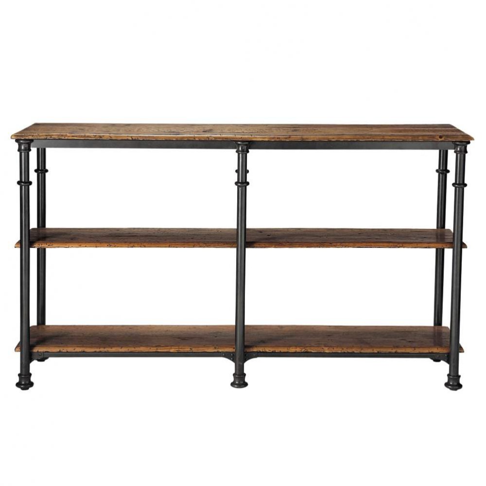 Table console en métal et bois massif recyclé noire L 160 ~ Console Bois Et Metal Table console en métal et bois massif recyclé noire L 160 ~ Console Bois Et Metal