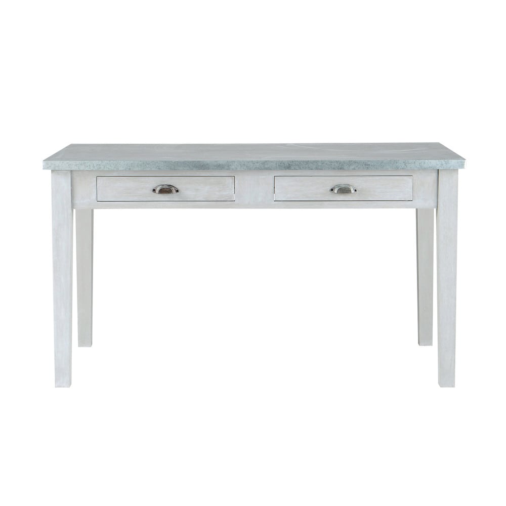 Table de salle à manger en bois d'acacia gris L 140 cm Zinc Maisons