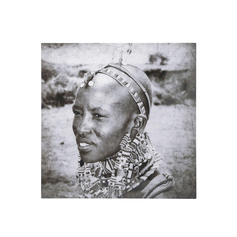 Tableau africain en plexiglas noir et blanc 60 x 60 cm karimba ...