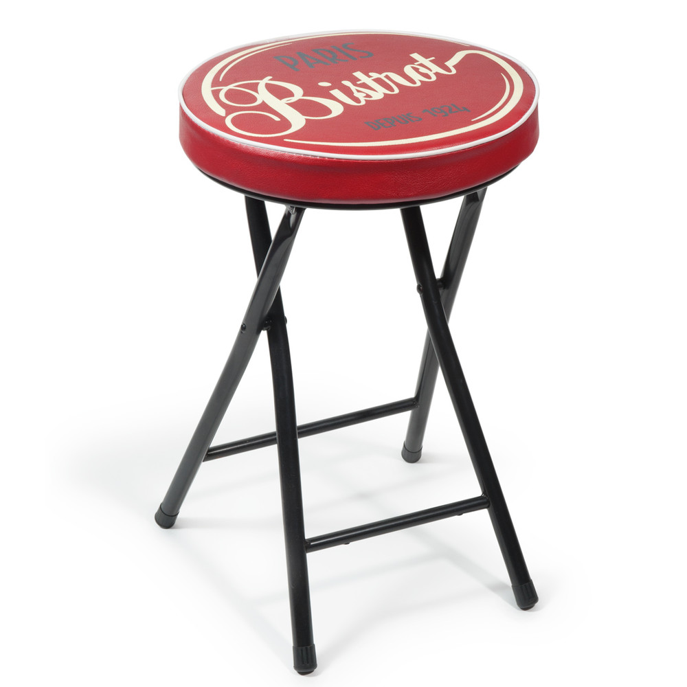 tabouret pliant en polyuréthane et métal rouge bistrot de taburett pliang ~ tabouret pliant en polyuréthane et métal rouge bistrot de