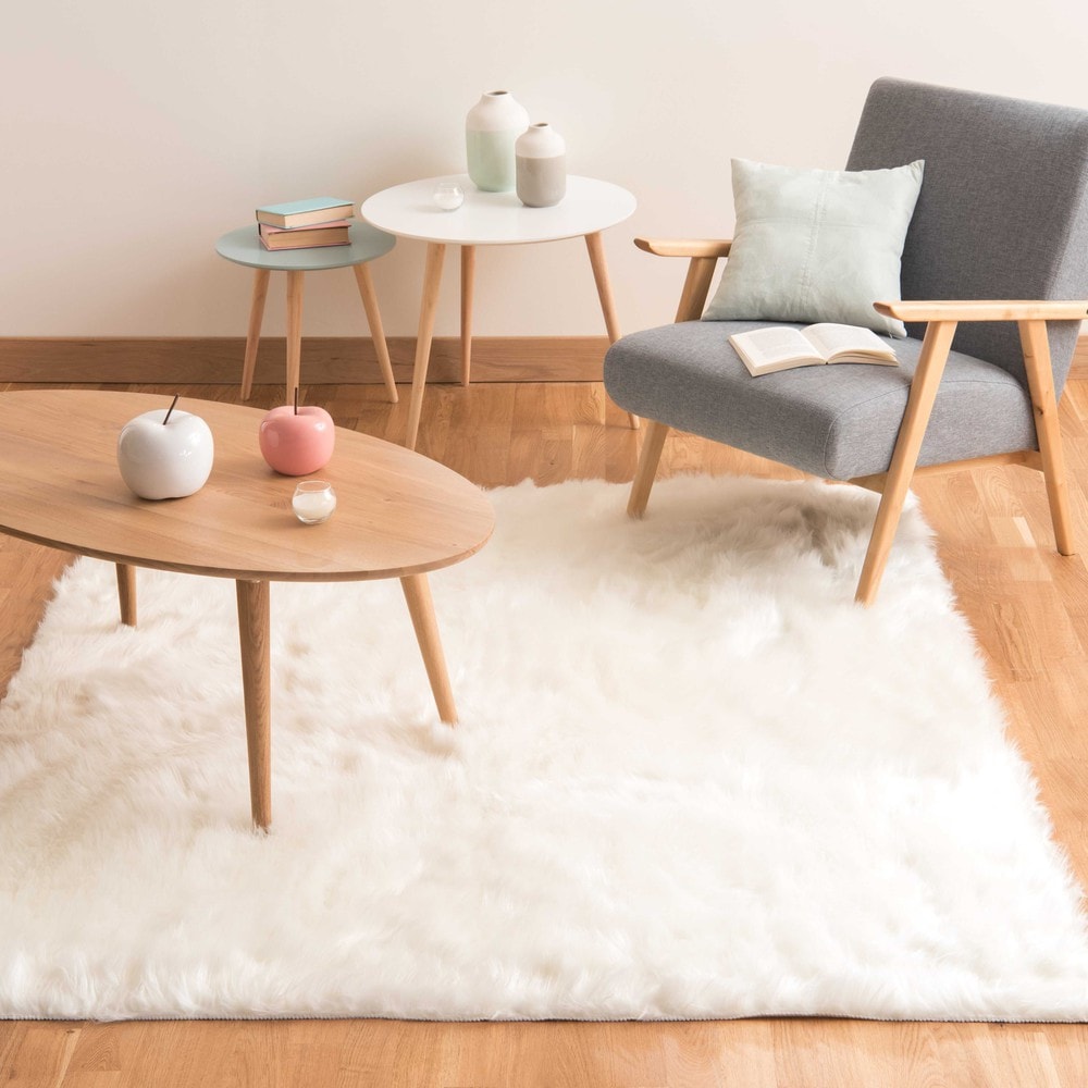 tapis en fausse fourrure blanc 160 x 230 cm oumka tapis en fausse fourrure blanc 160 x 230 cm oumka