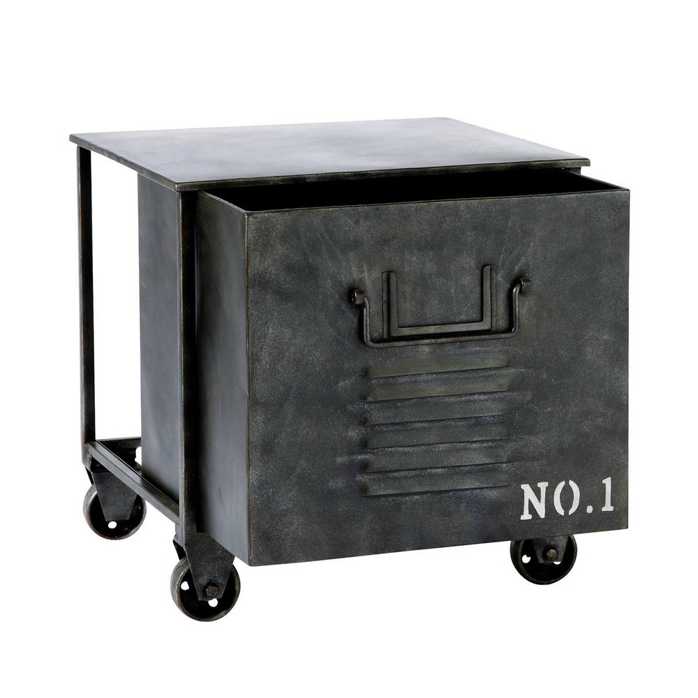 Tavolino da salotto a rotelle stile industriale in metallo l 39 cm ... Comò da soggiorno