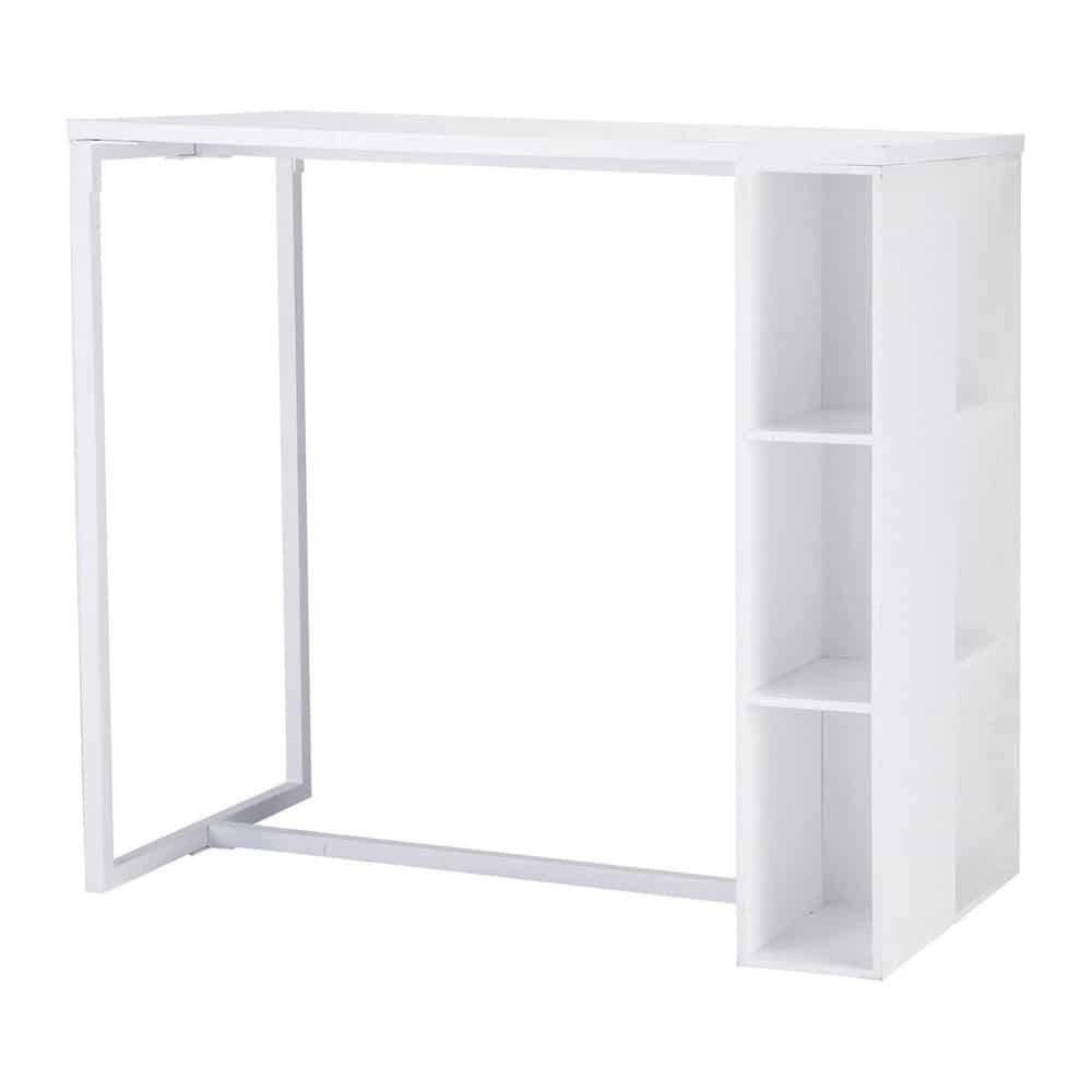Tavolo alto bianco satinato per sala da pranzo in legno l 120 cm ...