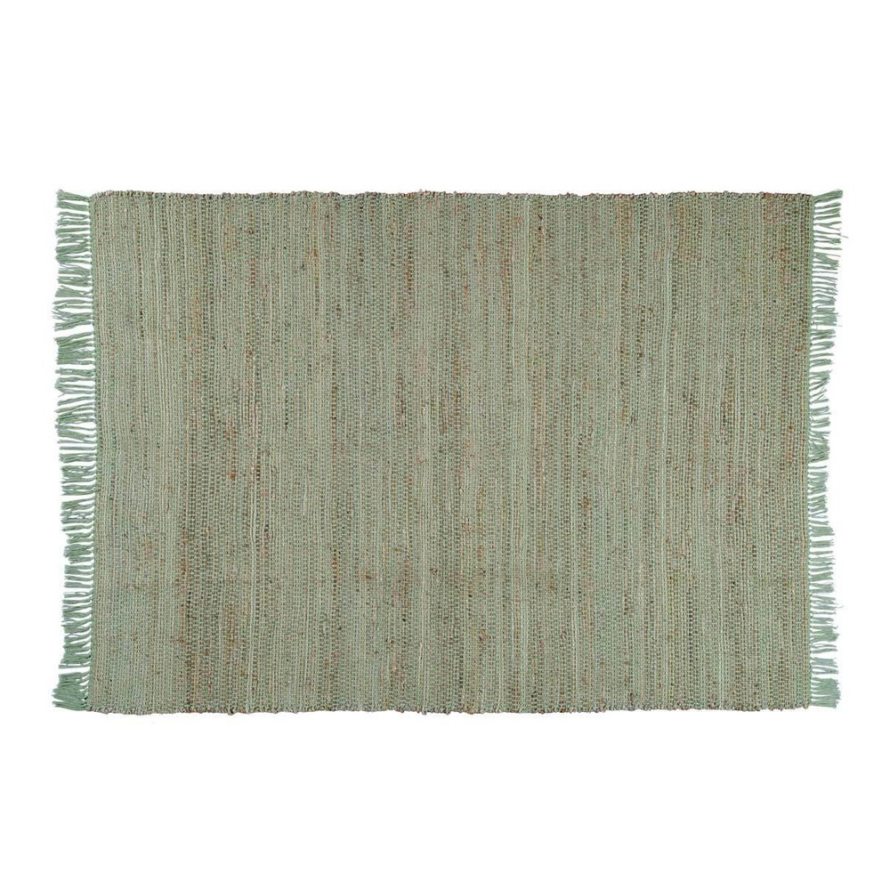 Teppich aus Baumwolle und Jute grün 160 x 230 LODGE Teppich aus Baumwolle und Jute grün 160 x 230 LODGE