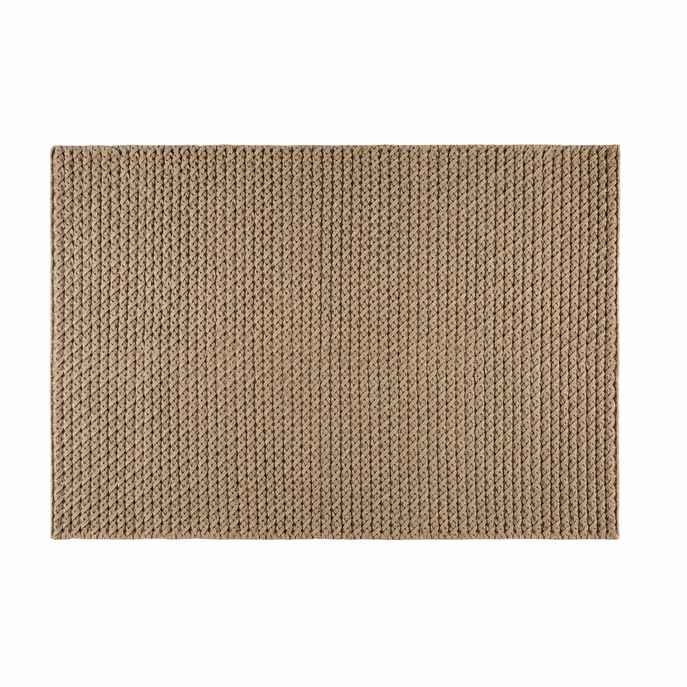 Teppich aus Wolle und Baumwolle taupe 140x200cm MOJAVE Teppich aus Wolle und Baumwolle taupe 140x200cm MOJAVE