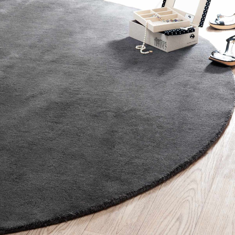 Teppich rund Soft anthrazit 200 cm Durchmesser Maisons Teppich rund Soft anthrazit 200 cm Durchmesser Maisons