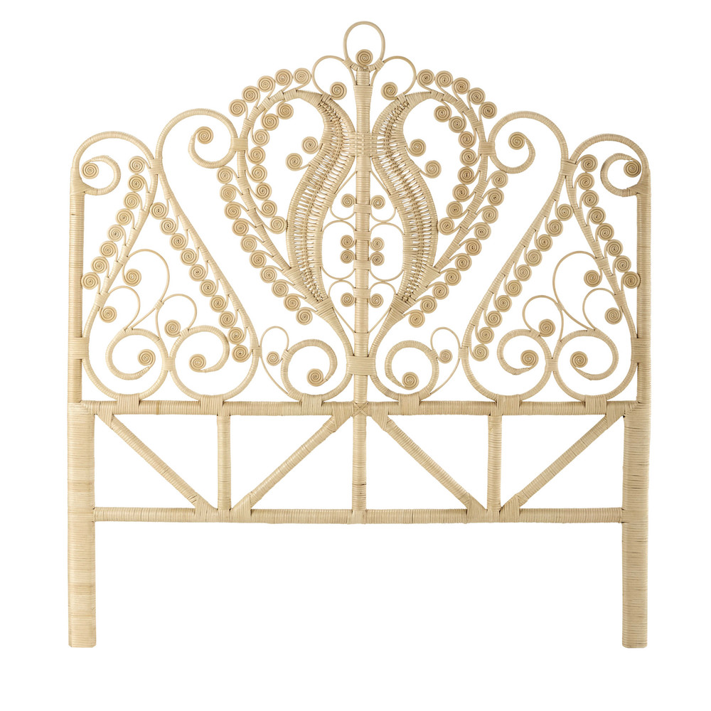 T u00eate de lit 140 en rotin Peacock Maisons du Monde T u00eate de lit 140 en rotin Peacock Maisons du Monde