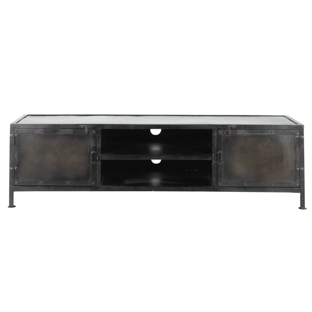 TVLowboard im IndustrialStil aus Metall schwarz B 150 cm Edison Maisons d -> Tv Lowboard Industrial TVLowboard im IndustrialStil aus Metall schwarz B 150 cm Edison Maisons d -> Tv Lowboard Industrial