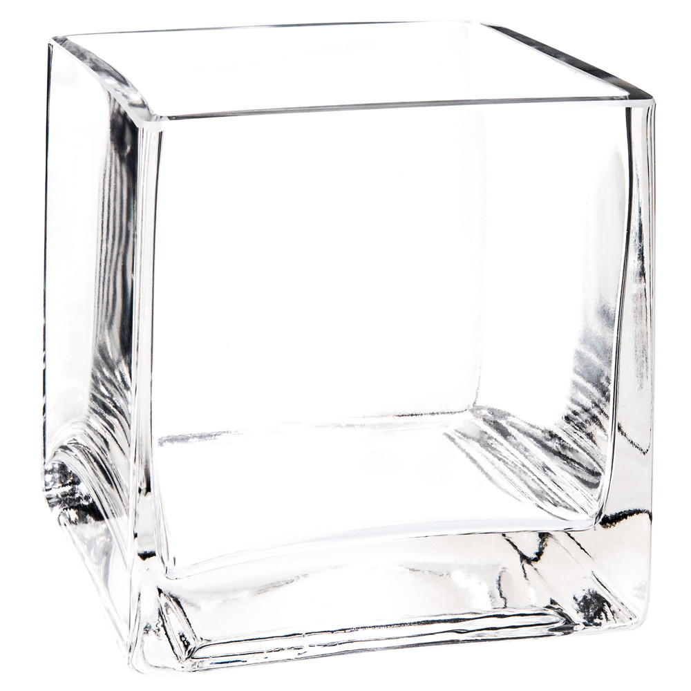 Vase carré en verre H 10 cm Maisons du Monde