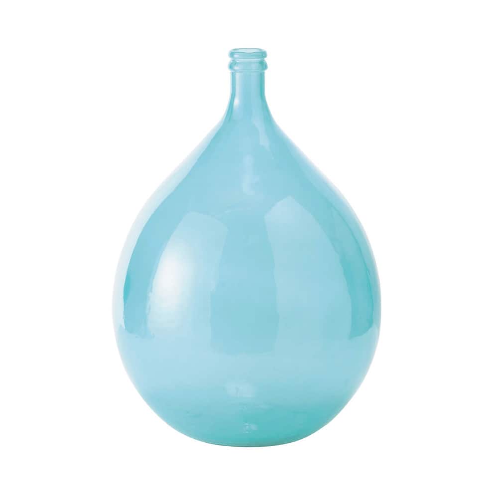 Vase damejeanne en verre bleu H 56 cm SKADI Maisons du Monde