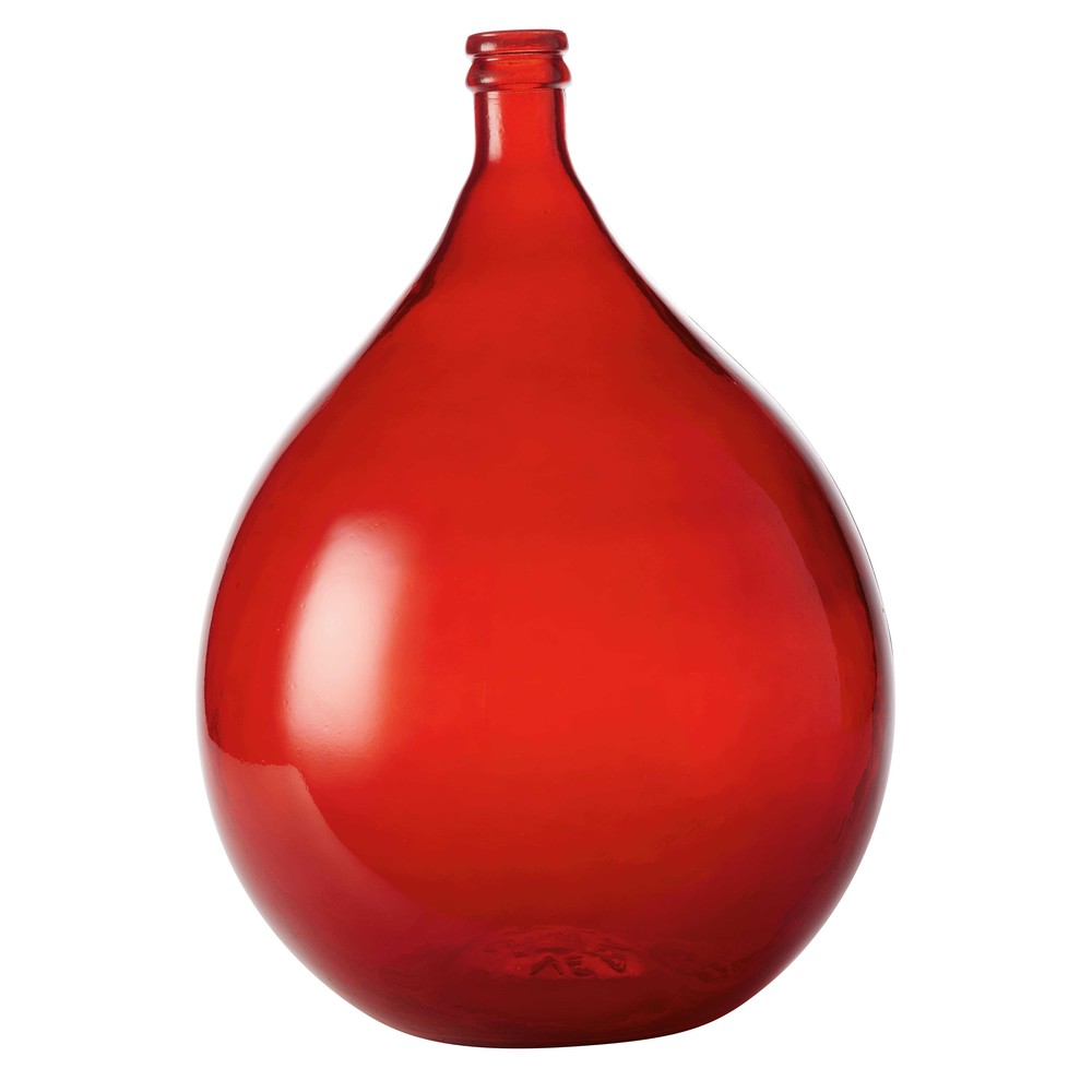 Vase de jardin en verre fumé rouge H.56cm DAMEJEANNE ROUGE Maisons